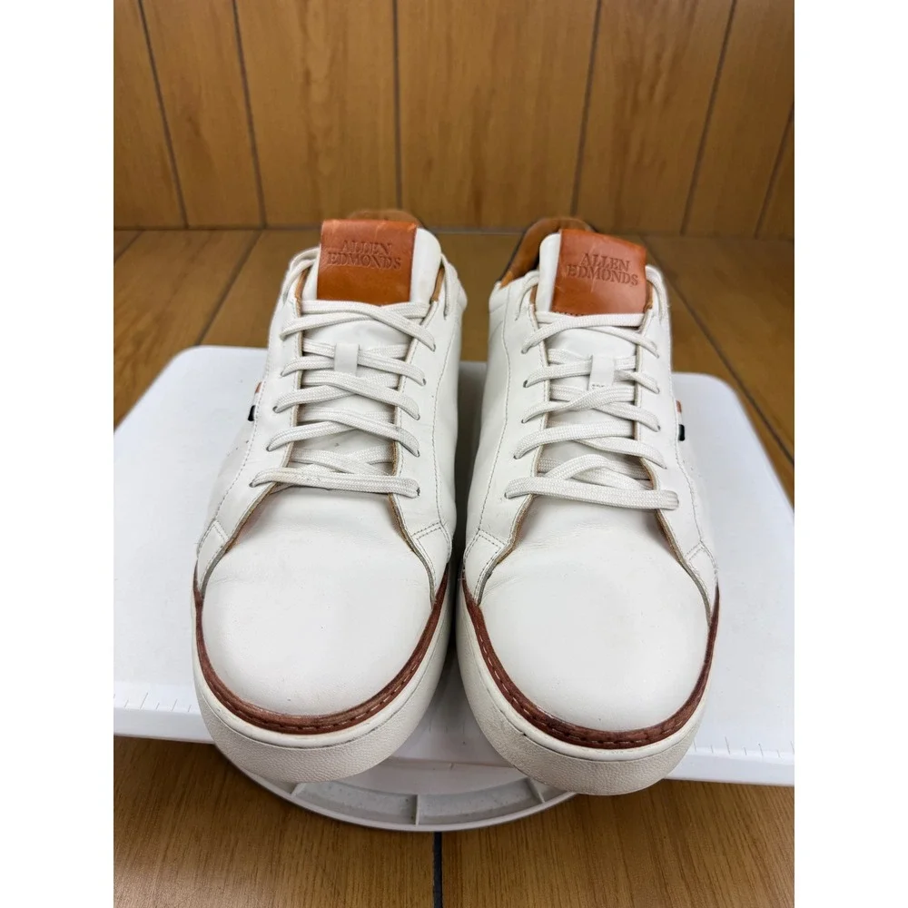 Allen Edmonds Alpha Mens White Leather Low Top Sneakers 4639 Size 14 D